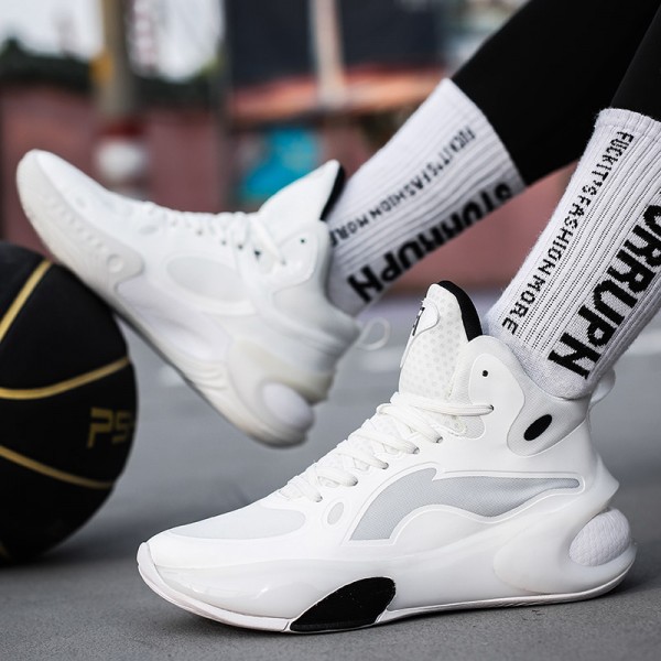 White High-Top Performance Basketball Sneakers